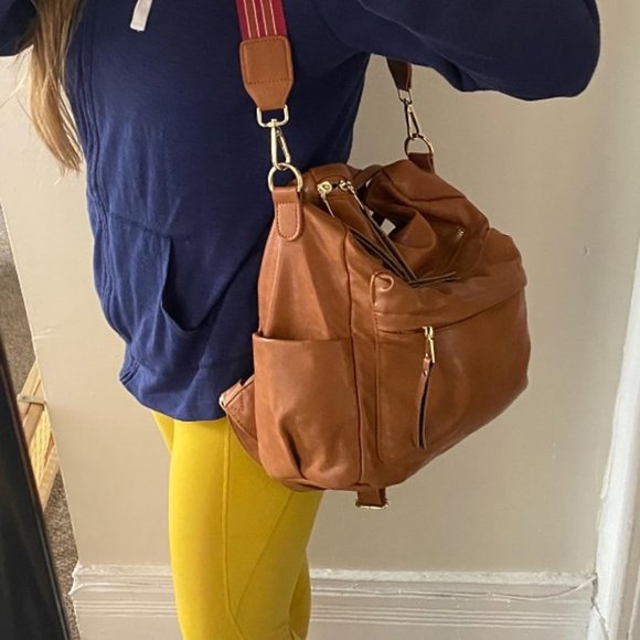 Women Brown Travel Backpack with Tassel main image 8